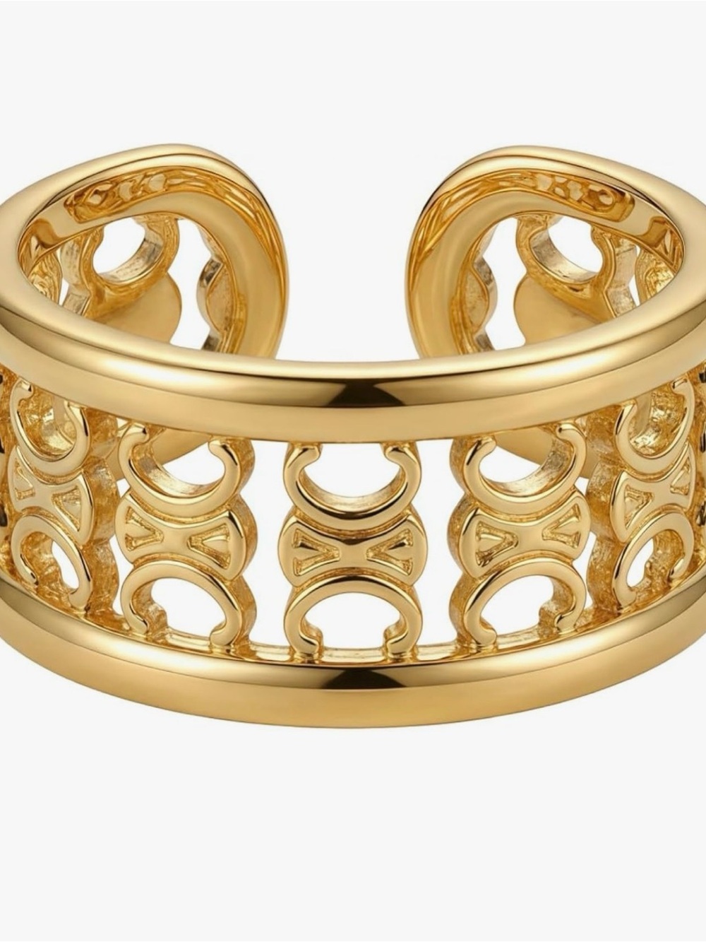 🆕 CELINE Italy Gold Cuff Ring - Picture 6 of 7